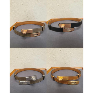 正品 現貨 愛馬仕Hermes Kelly belt 凱莉皮帶金棕 大象灰
