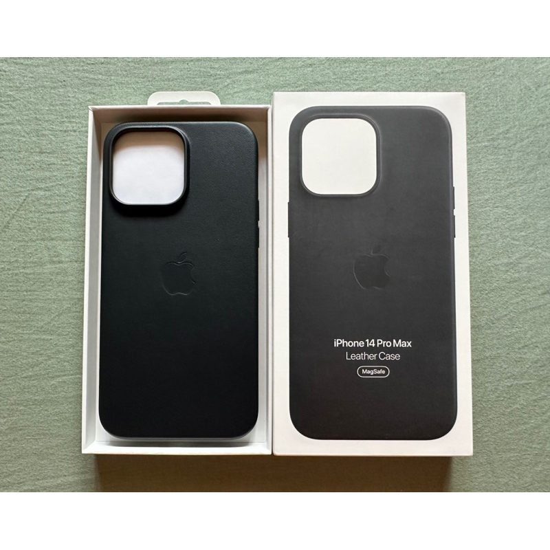 全新 iPhone 14 Pro max 原廠 黑色皮革保護殼