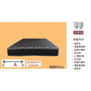 嘉義/臺南/高雄/屏東地區免運【臺灣製造】 3.5尺/5尺/6尺(雙面緹花布)獨立筒彈簧床/床墊