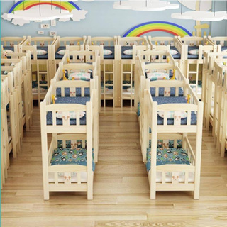 高低床 雙層床 全實木 幼兒園 上下鋪 學生 兒童床 午睡床 宿舍 樟子鬆床 上下床 6v33JC
