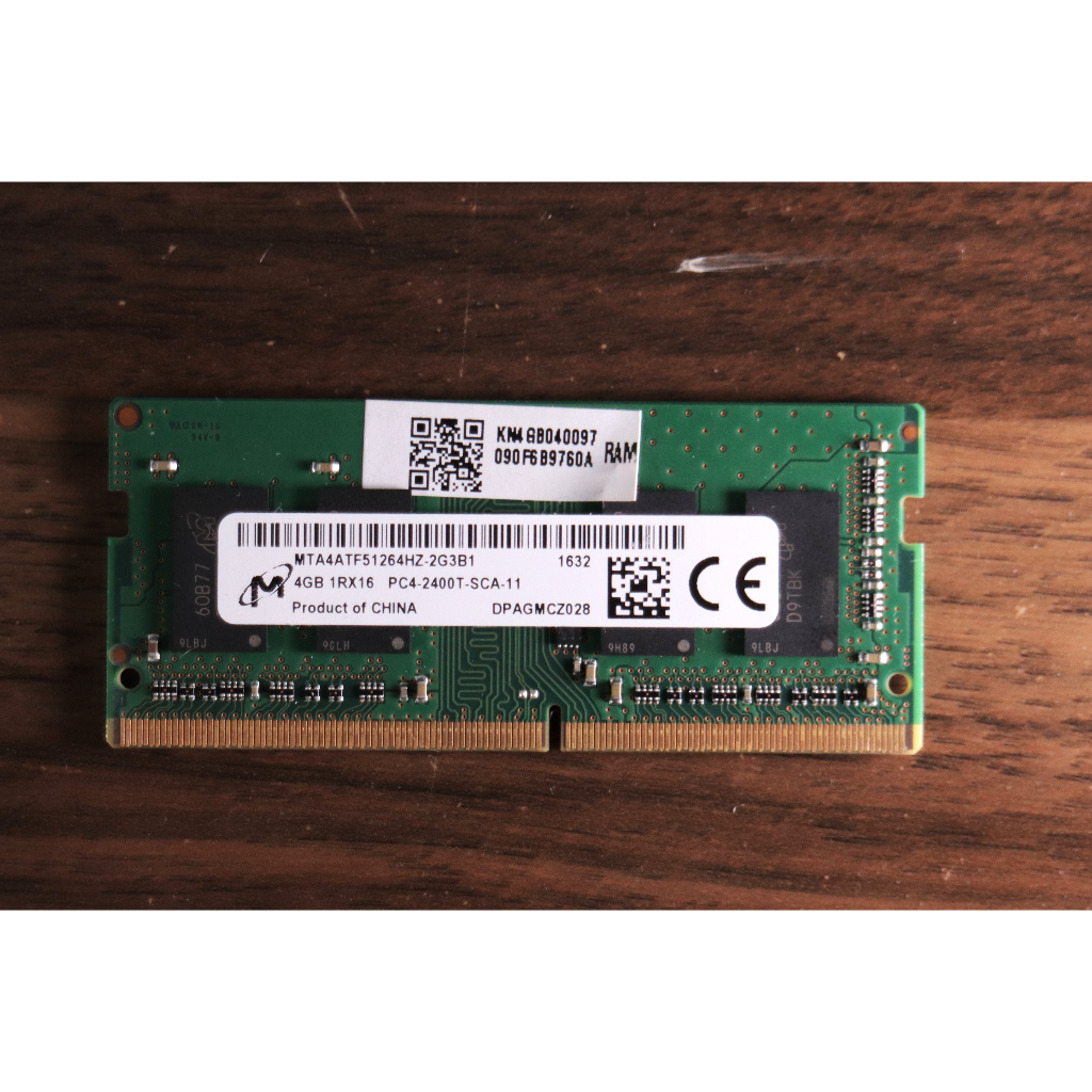 美光 筆電記憶體DDR4 2400T 4GB 1.2v(二手)