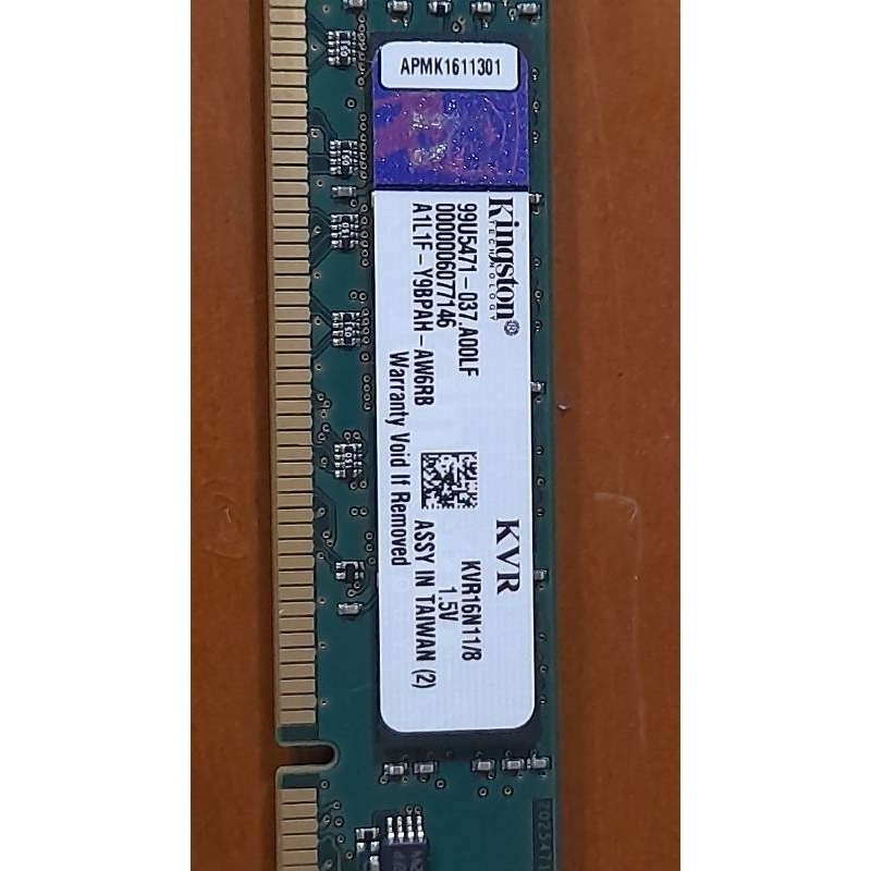 kingston DDR3-1600 8G記憶體