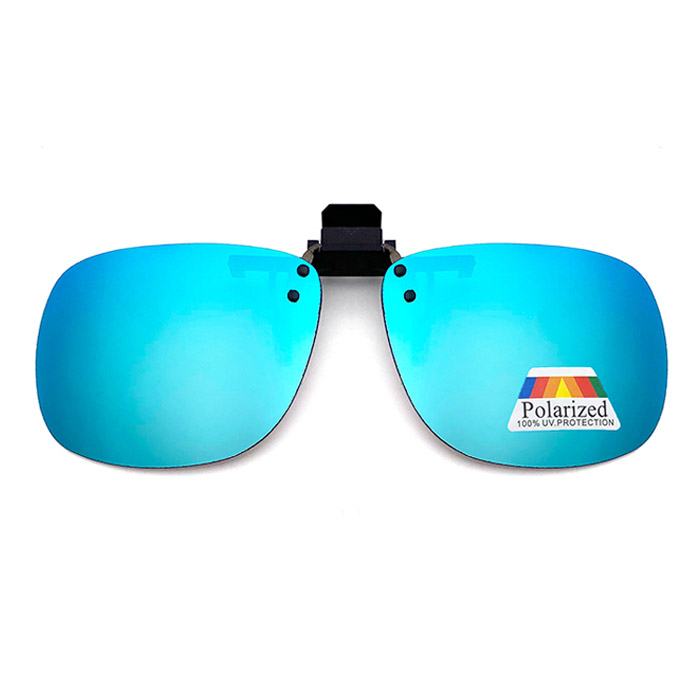 【海夫健康生活館】向日葵眼鏡 偏光夾片式 太陽眼鏡 方框 X 冰水藍(1002-6)