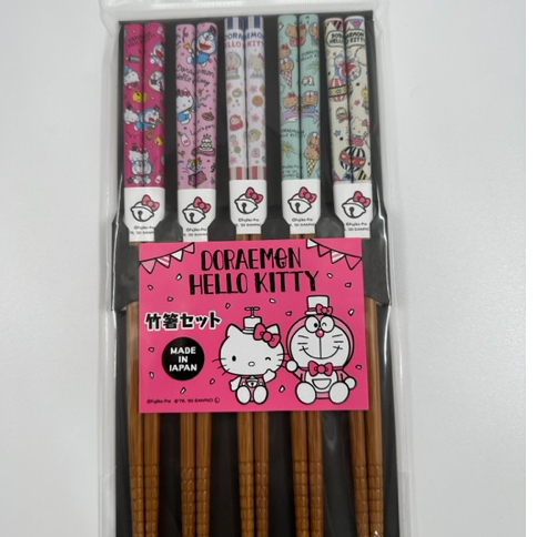 🥰日本帶回 現貨 多拉A夢 Hello Kitty 限量聯名款 竹筷子 一組5雙入