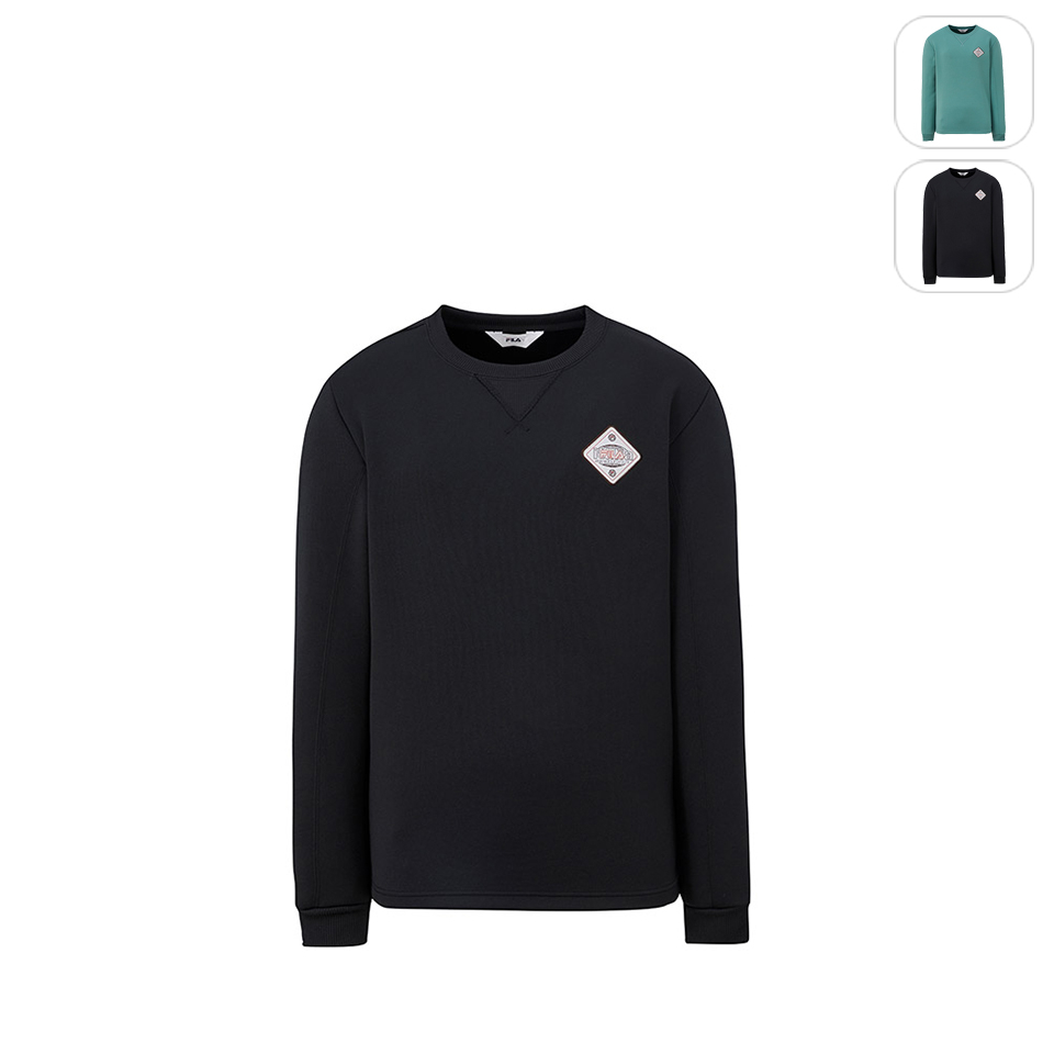 【FILA】男性 運動上衣 長袖T恤--黑色 1TEW-5100-BK