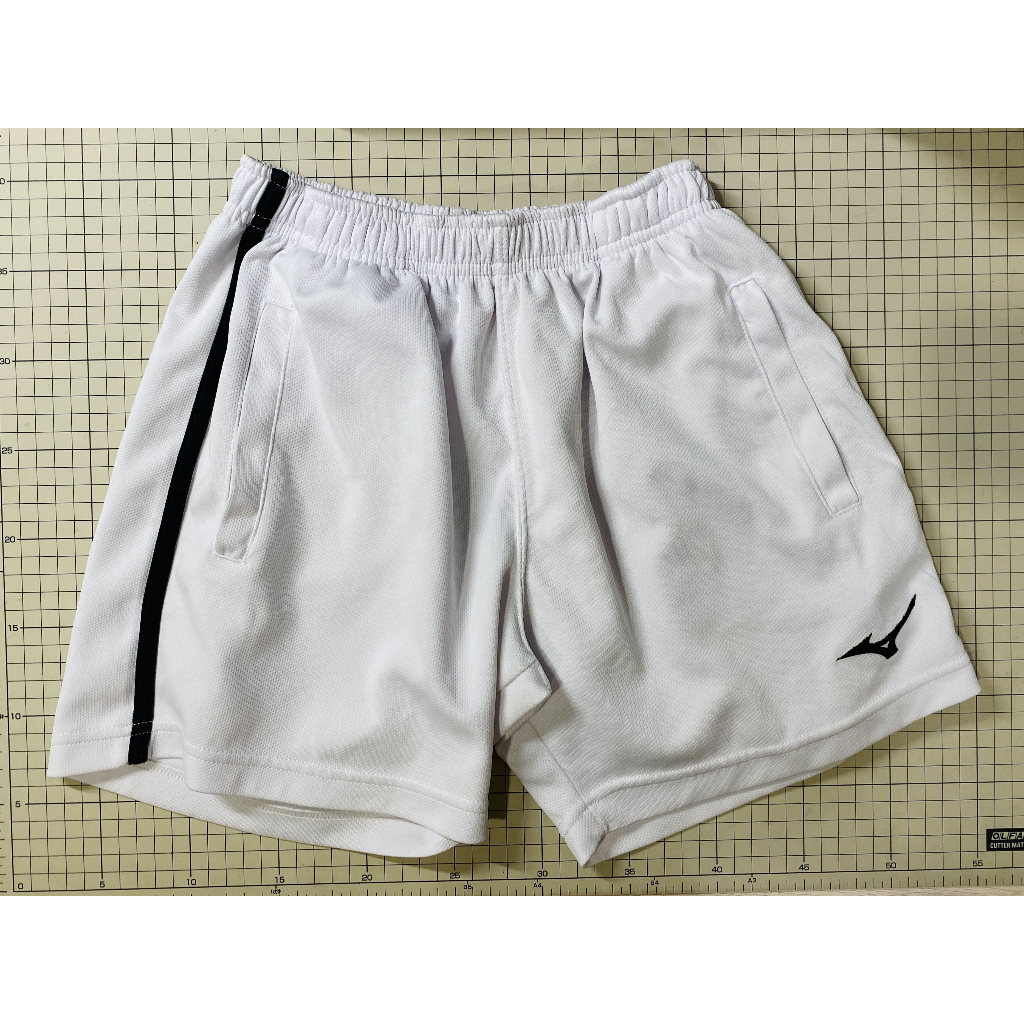正版 Mizuno 美津濃 短版 羽球 排球 透氣 短褲 白色 S號 二手