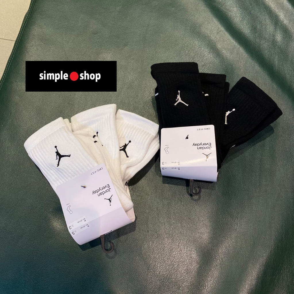 【Simple Shop】NIKE JORDAN DRI-FIT 運動長襪 喬丹 厚底 籃球襪 白 DX9632-100