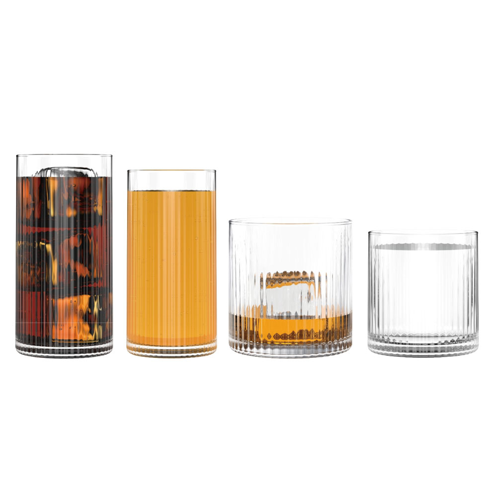 【Ocean】Pulse豎紋玻璃杯6入組-共4款《WUZ屋子》威士忌杯 飲料杯 高球杯 玻璃杯 水杯 飲料杯