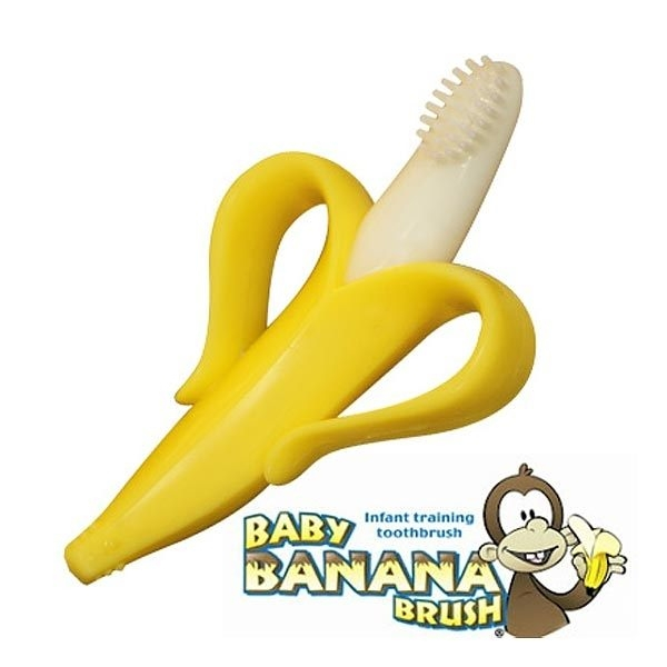 板橋【uni-baby】美國 BABY BANANA Brush 心型香蕉牙刷 寶寶固齒器