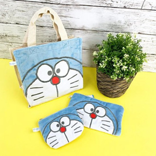 阿猴達可達 JAPAN日本境內限定 DORAEMON 哆啦a夢 小叮噹 燈芯絨系列 刺繡款 零錢包 萬用包 化妝包 全新