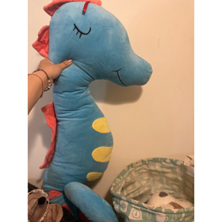 大型玩偶 抱枕 藍色海馬