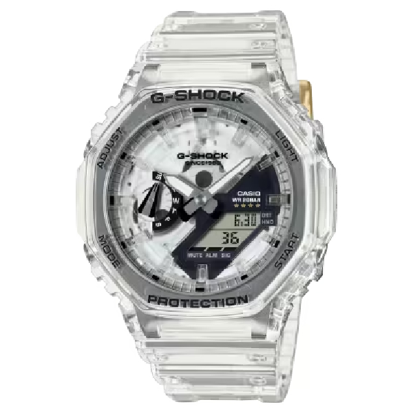 CASIO卡西歐Clear Remix系列 GA-2140RX-7A 40周年限量型號透明色潮流腕錶 45.4mm