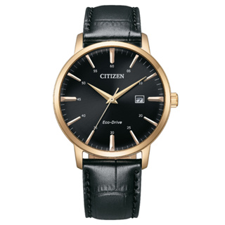 CITIZEN 星辰 GENTS 光動能 日系簡約紳士腕錶-黑 皮錶帶40mm(BM7462-15E 防水50米)