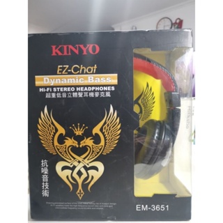 KINYO 超重低音立體聲耳機麥克風 頭戴式耳機 耳機麥克風 耳機 重低音耳機 (EM-3651)