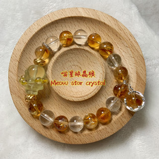 【 喵星球晶礦•Meow Star Crystal 】✡ 黃水晶｜白水晶｜太空人｜原創｜設計款｜手串｜天然