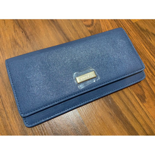 ［全新］ FURLA 金屬LOGO防刮牛皮10卡壓扣式長夾