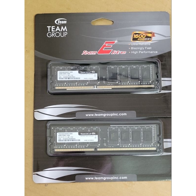 TEAM GROUP十銓 DDR3 1600 4G桌機記憶體（未開封）