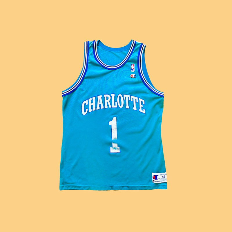 JCI：Vintage 90s Champion 出品 NBA 夏洛特 黃蜂隊 球衣 古著 / 南岸嘻哈