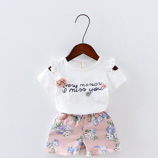 女寶寶 0-1-2歲3 夏季兒童衣服 6-12個月嬰兒外出服 韓版夏裝 公主套裝%優質
