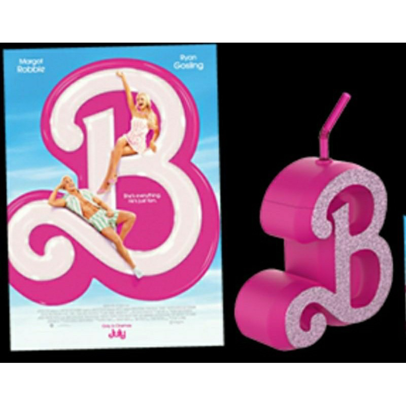 《芭比 Barbie》限量 造型杯套組 贈海報套 電影原版海報 威秀套餐  造型車爆米花桶 A3海報 瑪格羅比 套餐海報