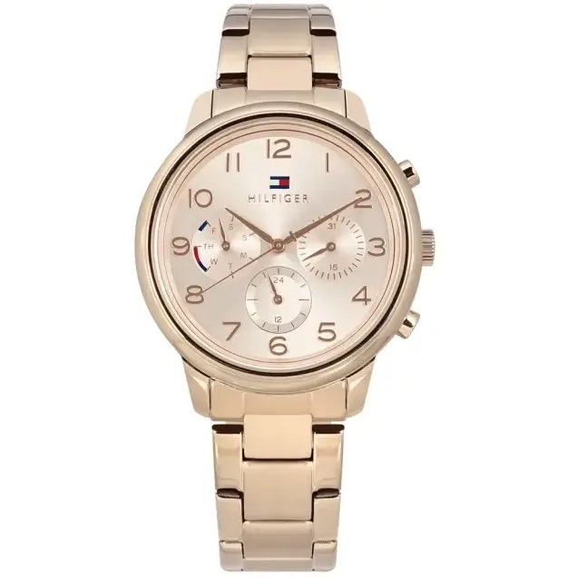 【Tommy Hilfiger】玫瑰金三眼計時簡約迷人腕錶 1782526 38mm 現代鐘錶