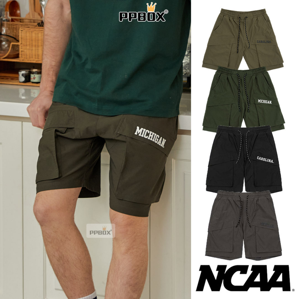 NCAA 工裝 風衣 短褲 72215547 夏天 涼爽 重磅 排汗 鬆緊帶 彈性 運動褲 新衣新包