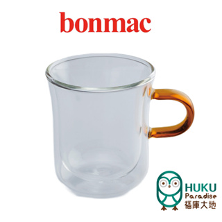 【日本Bonmac】雙層玻璃 馬克杯 耐熱玻璃把手(琥珀色) 手沖濾杯 下壺 同款 藍瓶 雙層玻璃杯設計 職人手工吹製