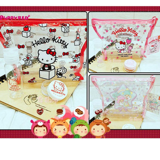 【Ts Shop】Hello kitty 透明包 KT 防水化妝包 旅行組 化妝包 雙子星 收納包 萬用包 附分裝罐