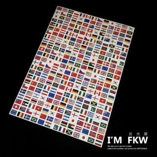 反光屋FKW 3M工程級反光貼紙 DIY素材 A4 萬國旗 國旗 防水耐曬 防水貼紙 可自行裁剪 3M貼紙