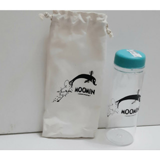 Moomin 姆明 透明 水杯 隨行瓶 (含束口袋)