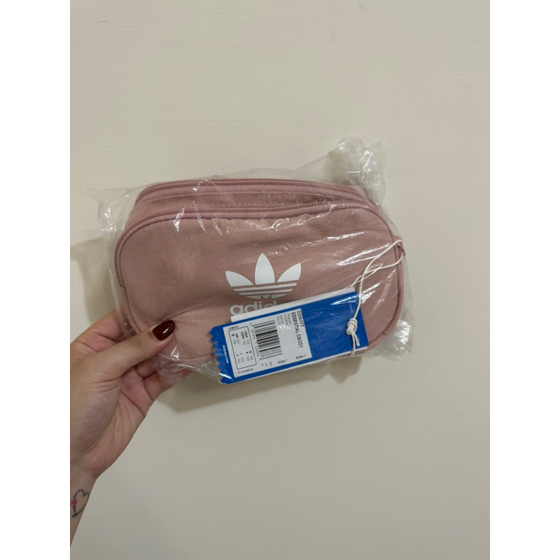 adidas 愛迪達 三葉草 粉色腰包