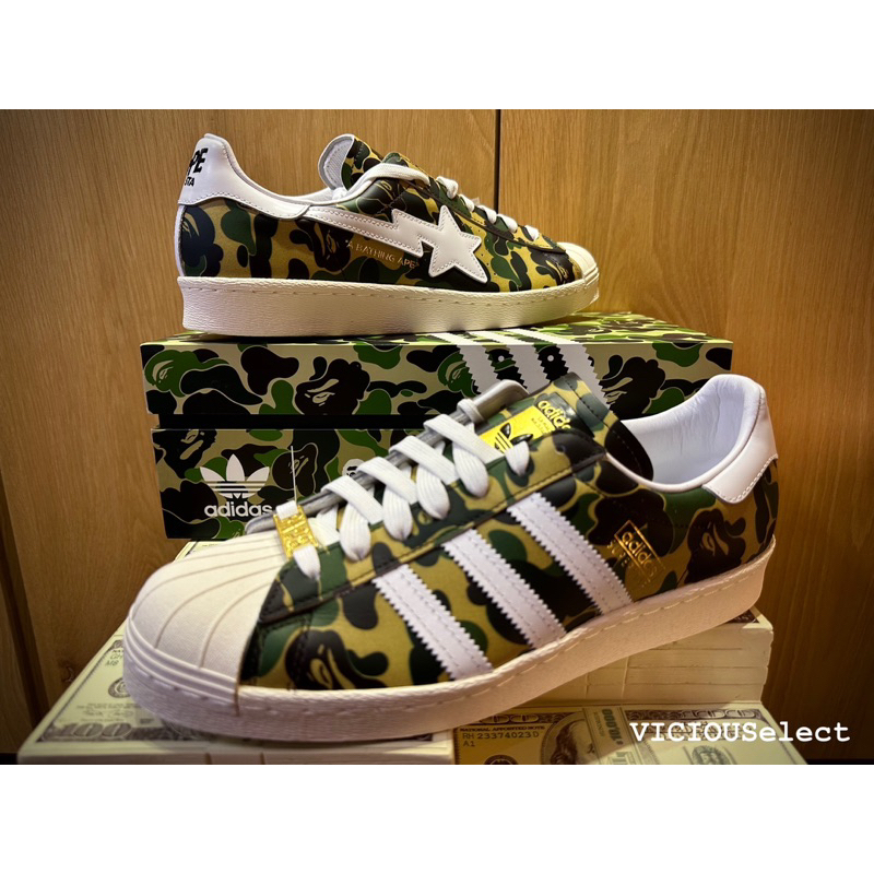 全新現貨 BAPE x ADIDAS SUPERSTAR 80s 復古鞋 貝殼 奶油底 球鞋 bathing ape