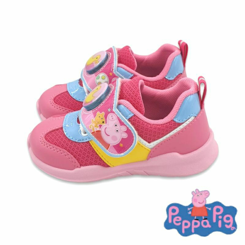 【MEI LAN】佩佩豬 Peppa Pig 兒童 輕量 透氣 電燈鞋 運動鞋 止滑 防臭 台灣製 6441 桃色