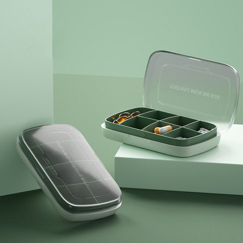 【CHL】大容量可攜式 收納分裝盒 七格藥盒 膠囊盒 輕巧時尚 草綠色 整齊分類 條理分明 藥品 保健食品分裝