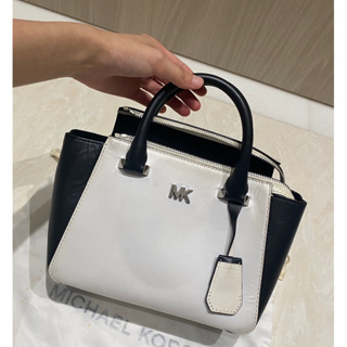 MK Michael kors 黑白撞色包 手提包 側背包