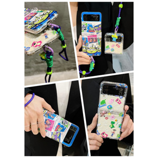 SAMUNG GALAXY 三星Z Flip 3 4 5手機殼 三星Z Flip6保護殼三眼仔保護殼 玩具總動員 手提繩