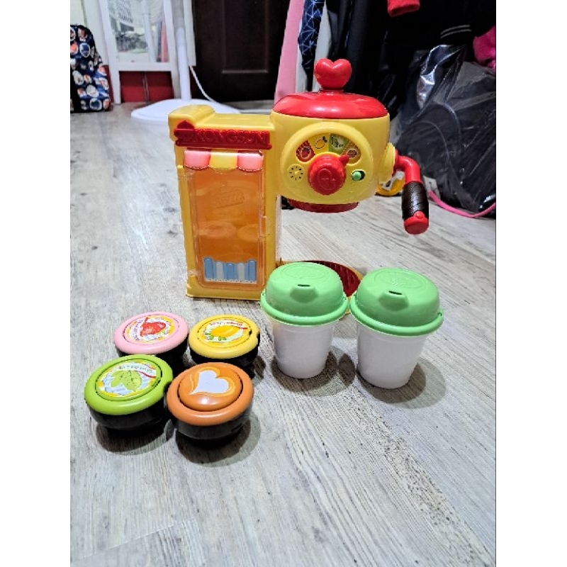 二手 韓國 小荳子咖啡機玩具 小荳娃娃 咖啡機
