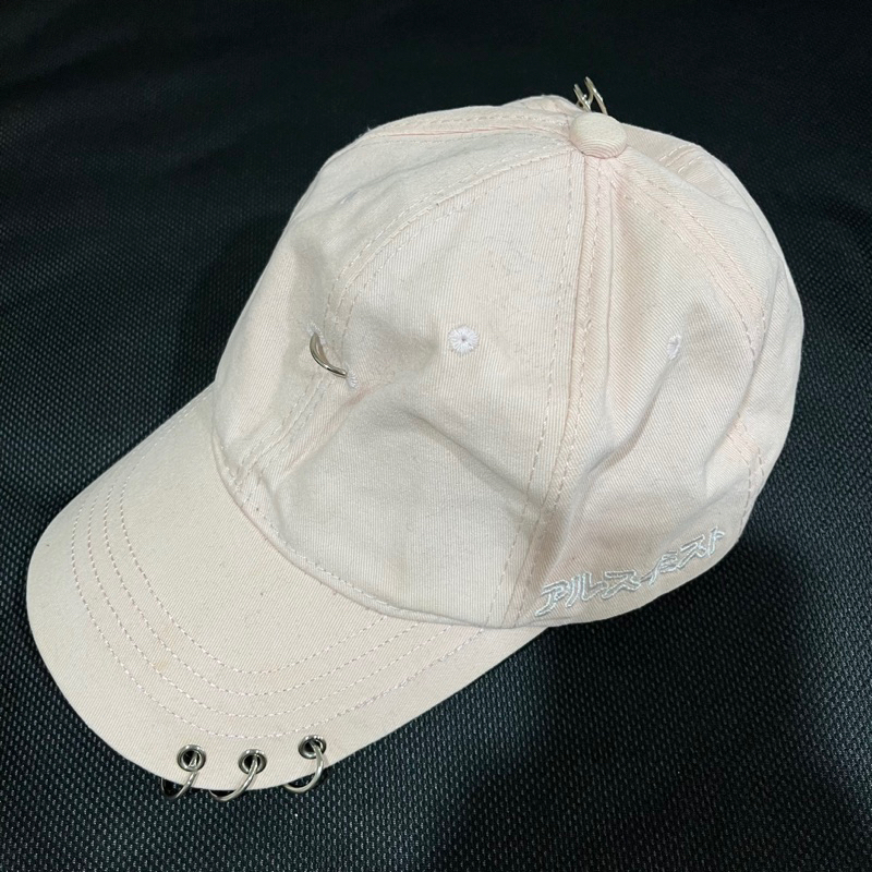 淡粉色 鴨舌帽 棒球帽 造型帽 日文 可調節