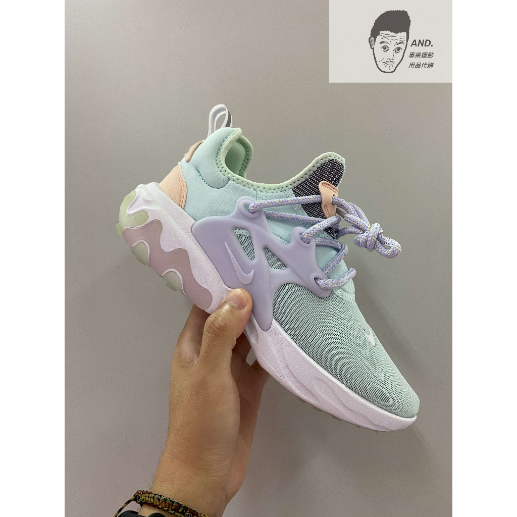 【AND.】NIKE REACT PRESTO 粉綠 魚骨 透氣 襪套 休閒 女款 CJ4982-317