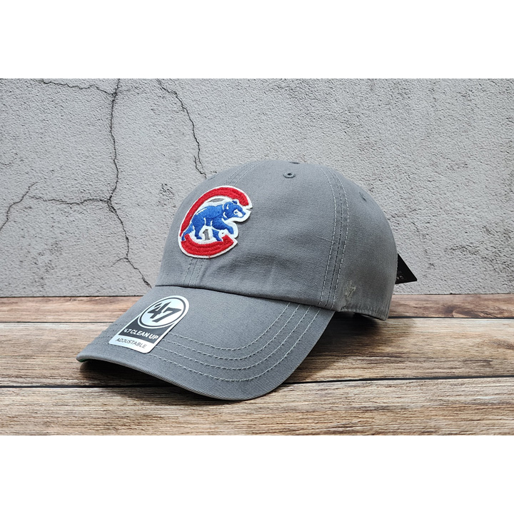 蝦拼殿 47brand MLB芝加哥小熊隊LOGO復古帽沿灰色老帽  男女款老帽棒球帽 NG款