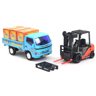 寶盟 模擬磨輪動力車系列-堆高機加貨車組合 玩具車
