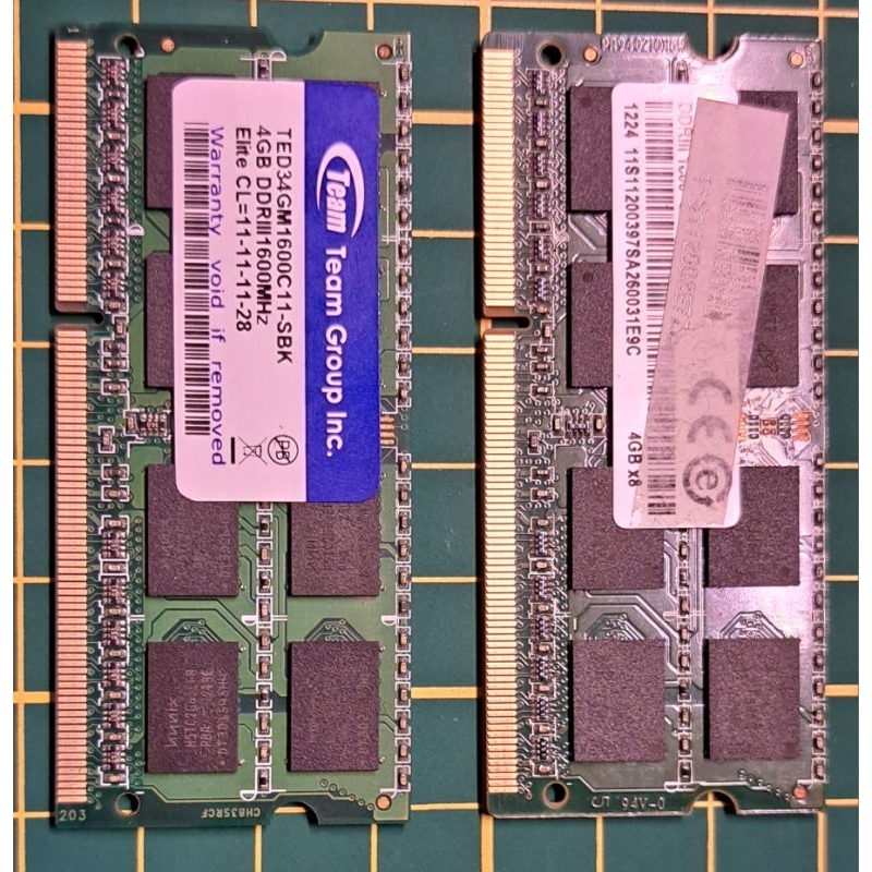 （升級換下）筆電記憶體DDR3 1600MHz 4GB