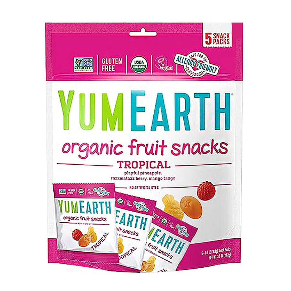 【YUMEARTH】有機水果軟糖 熱帶水果 熱帶綜合水果口味 (99.2g/5小包) <全素>