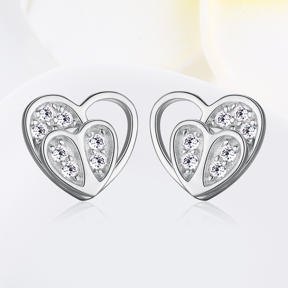 AchiCat．925純銀耳環．耳針式．浪漫雙心．愛心．韓版迷你．三款任選．一對價格．GS5025