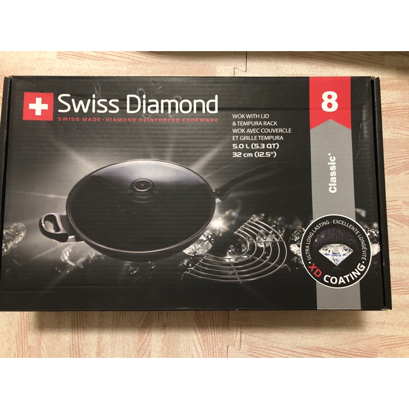 Swiss Diamond瑞仕鑽石鍋 32cm 中華炒鍋  瑞士製造 頂級XD系列 不沾鍋