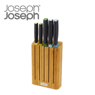 英國Joseph Joseph 省空間不鏽鋼刀具五件組(竹製底座)