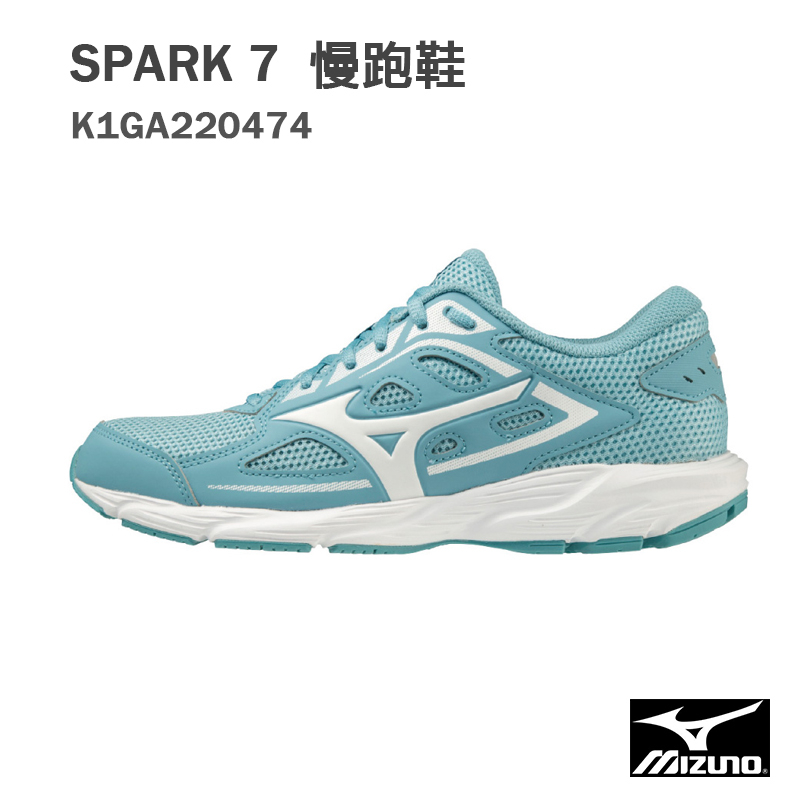 【MIZUNO 美津濃】SPARK 7 慢跑鞋 學生鞋 工作鞋/水藍 K1GA220474 M75