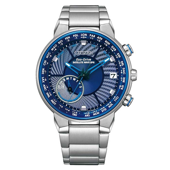 【CITIZEN 星辰】CC3030-53L GPS衛星對時 光動能 鋼錶帶男錶 藍/銀 44mm 台南 時代鐘錶