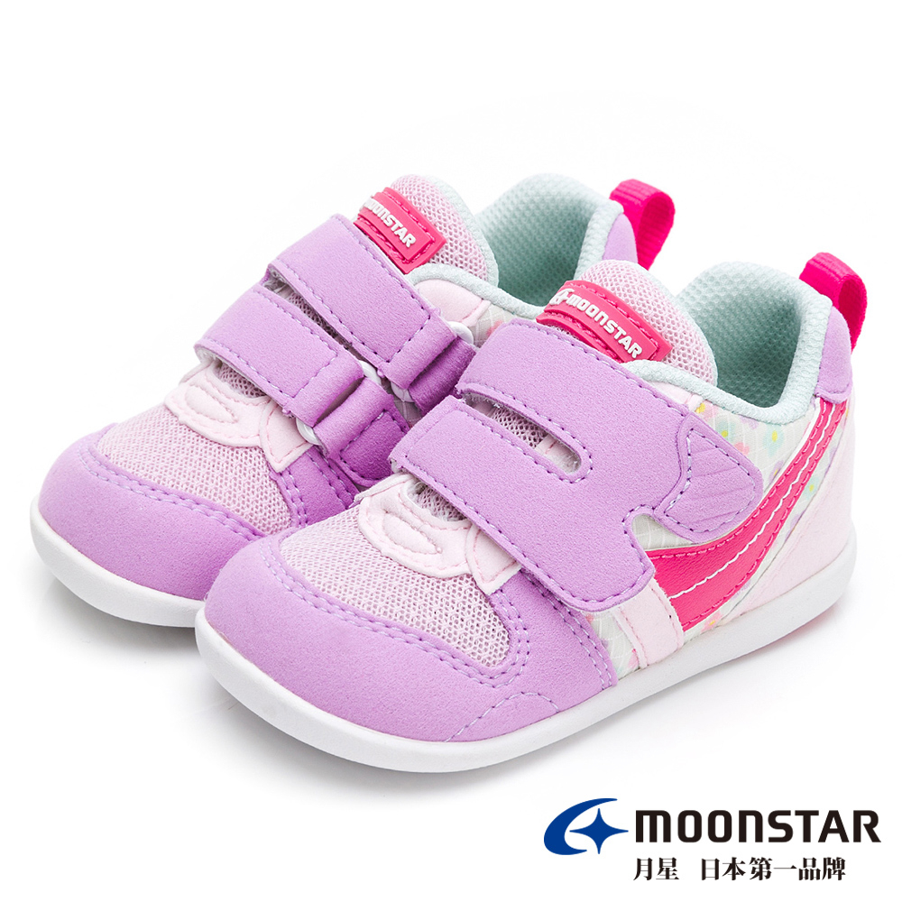 Moonstar月星 HI寶寶學步鞋 幼兒運動鞋-粉花