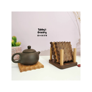 Tabby's Grocery • 黛比雜貨舖 • 生活優選 | 日式可餅乾杯墊 隔熱墊 桌墊 實木 黑胡桃木 餐桌